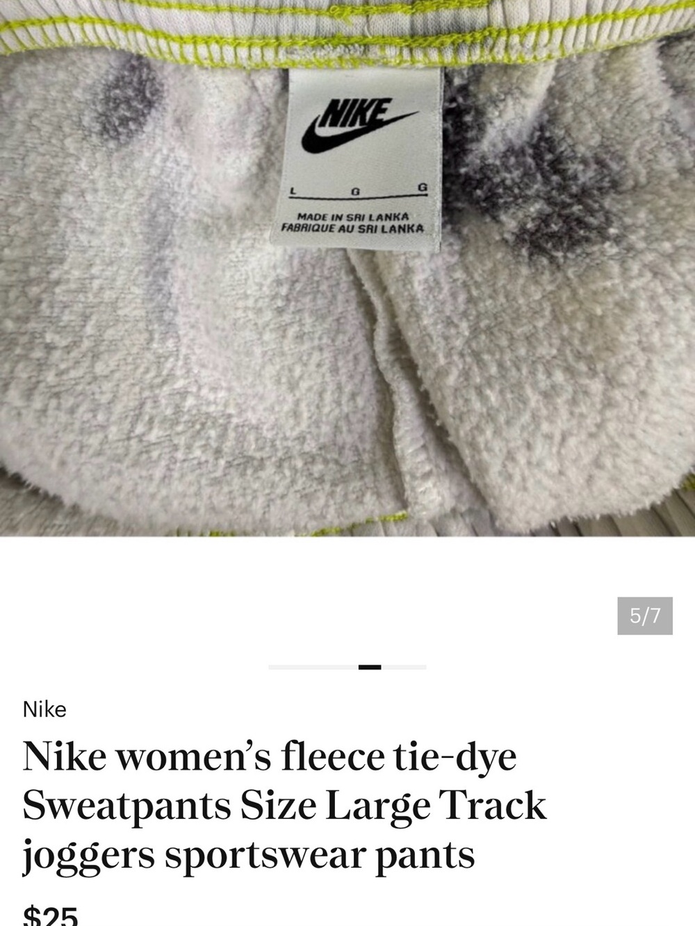 Bundle Nike  XL  DR2178-133 Fleece Lounge Swoosh/ size Large Tie dye joggers - Picture 4 of 10